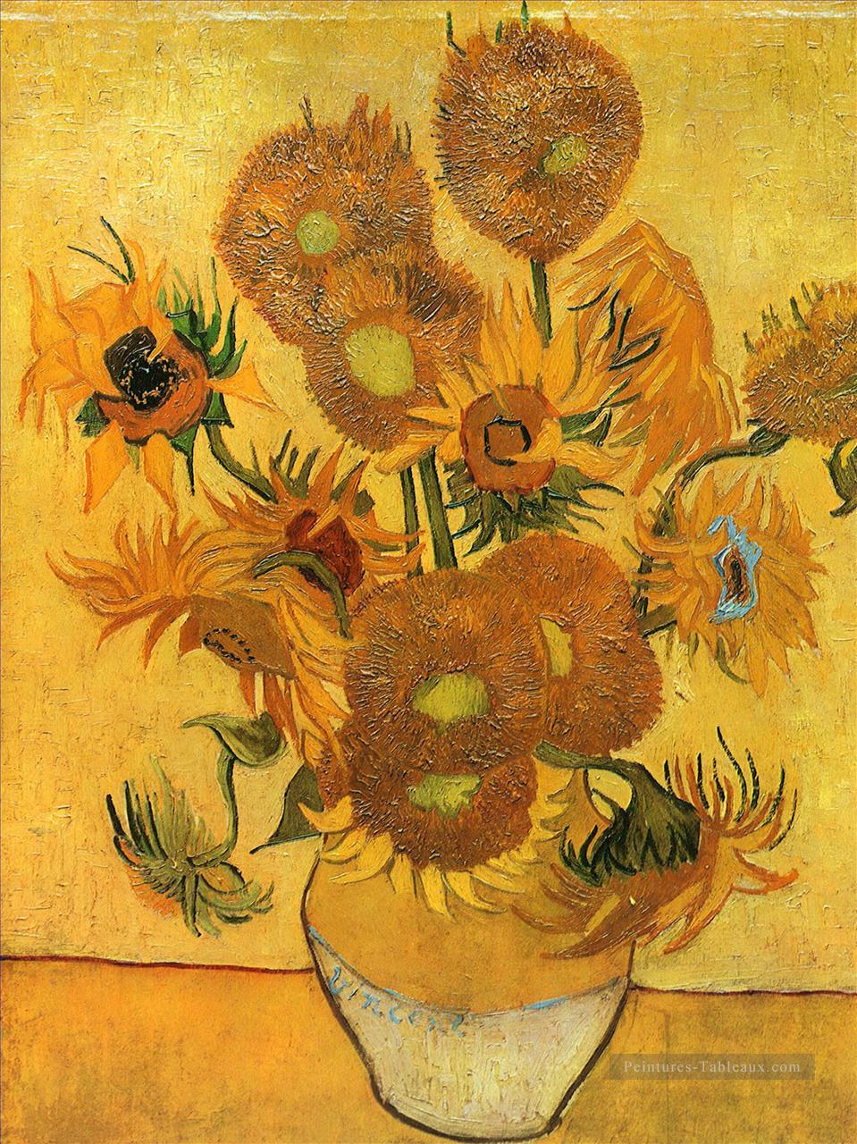 Vase Nature morte avec Quinze Tournesols 2 Vincent van Gogh Peintures à l'huile